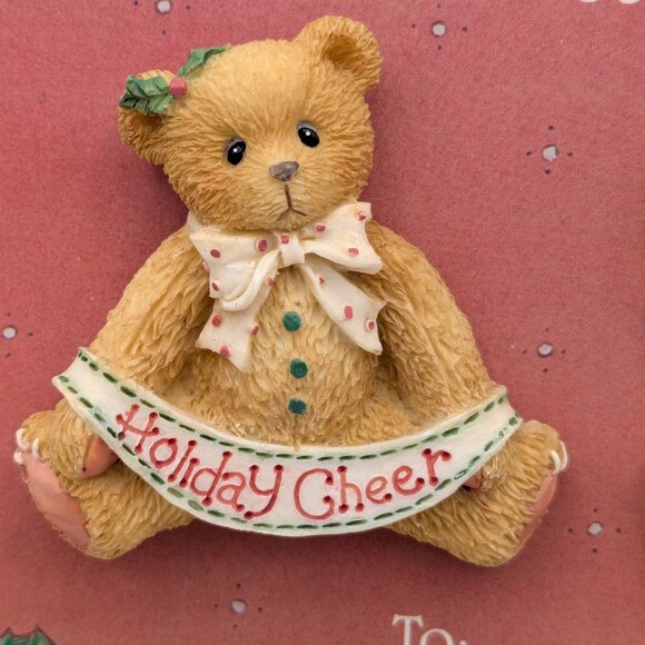 Cherished Teddies Holiday Lapel Pin & Earring Set (141860) 1995 - Picture 2 of 4